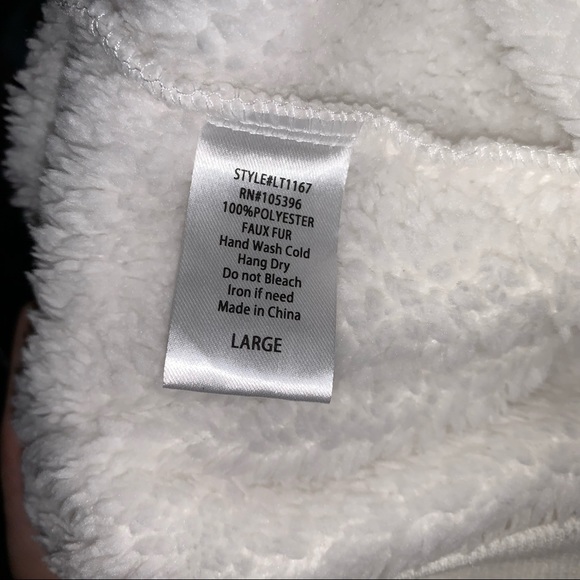 White Teddy Hoodie Sweater - Picture 5 of 8